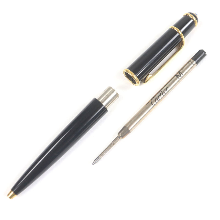 Very Good Cartier Ballpoint pen Diaboro de Cartier Twist type Black gold mens