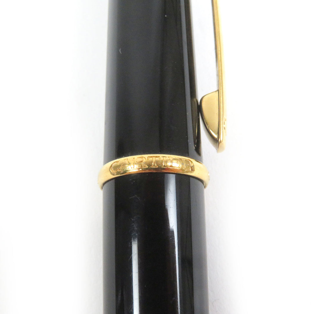 Very Good Cartier Ballpoint pen Diaboro de Cartier Twist type Black gold mens