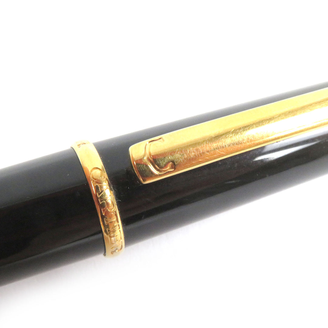 Very Good Cartier Ballpoint pen Diaboro de Cartier Twist type Black gold mens