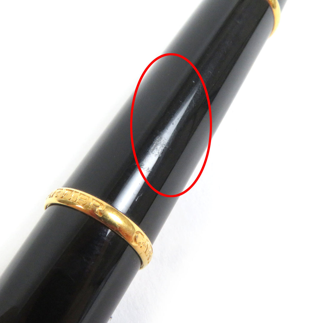 Very Good Cartier Ballpoint pen Diaboro de Cartier Twist type Black gold mens