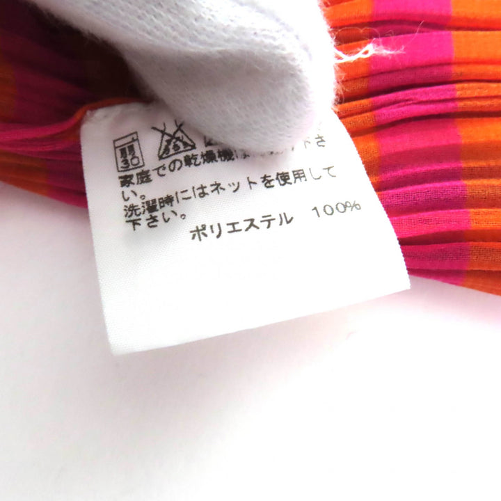 Excellent PLEATS PLEASE poncho Stripe Pattern 2-layer design Women PP32-AD131