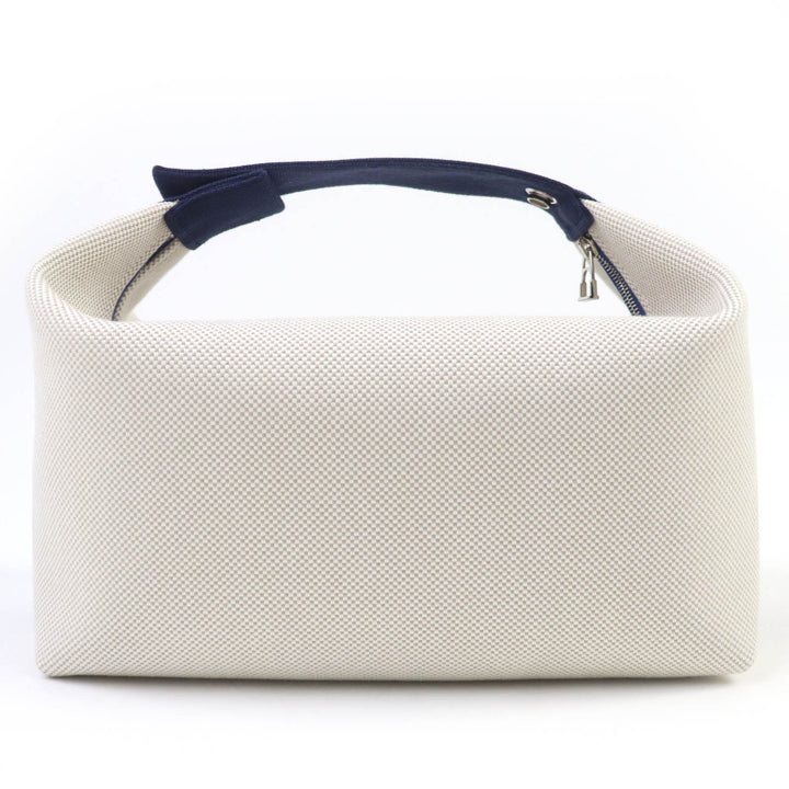 Pristine HERMES Handbag Bride a Black Cabriolet GM Serie button Griper Navy cotton Women