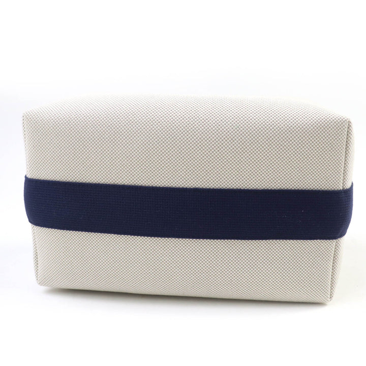 Pristine HERMES Handbag Bride a Black Cabriolet GM Serie button Griper Navy cotton Women