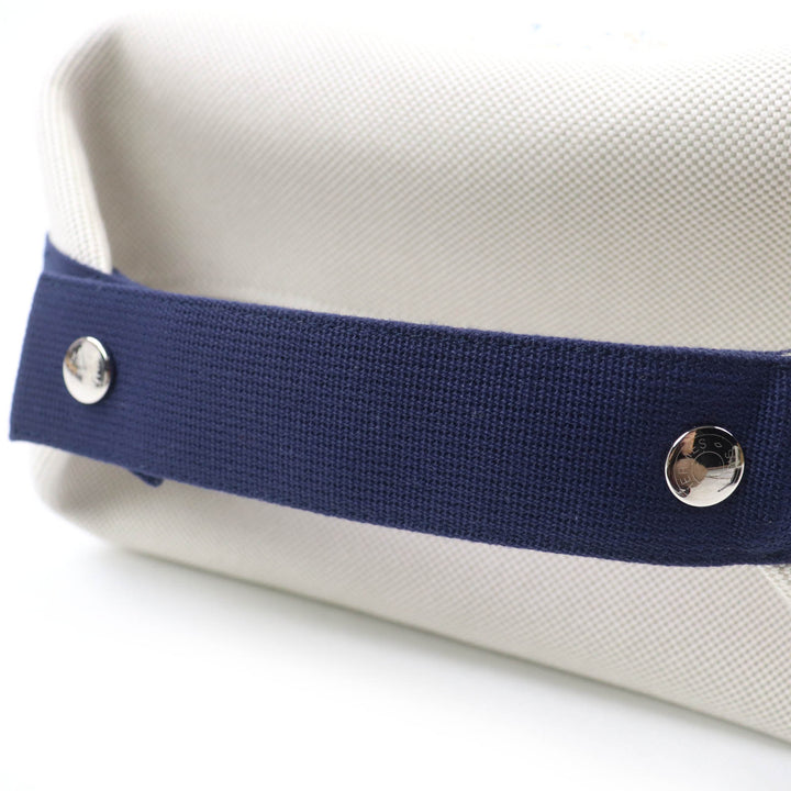 Pristine HERMES Handbag Bride a Black Cabriolet GM Serie button Griper Navy cotton Women