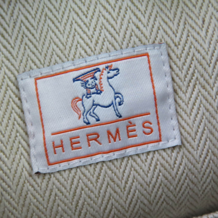 Pristine HERMES Handbag Bride a Black Cabriolet GM Serie button Griper Navy cotton Women