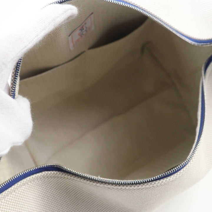 Pristine HERMES Handbag Bride a Black Cabriolet GM Serie button Griper Navy cotton Women