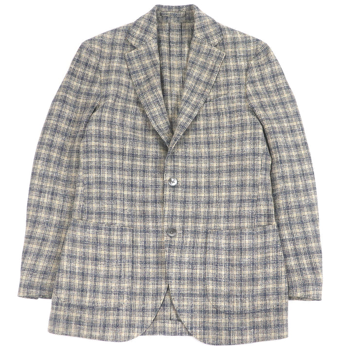 Excellent LARDINI tailored jacket Single unconstructed jacket Beige navy wool
