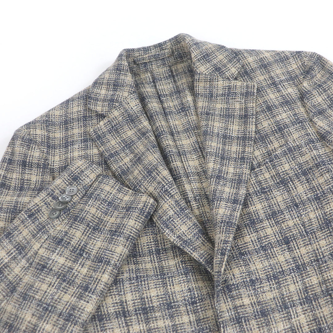 Excellent LARDINI tailored jacket Single unconstructed jacket Beige navy wool