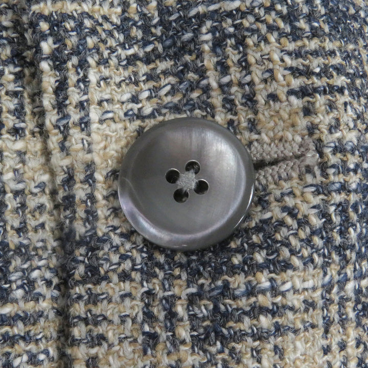 Excellent LARDINI tailored jacket Single unconstructed jacket Beige navy wool