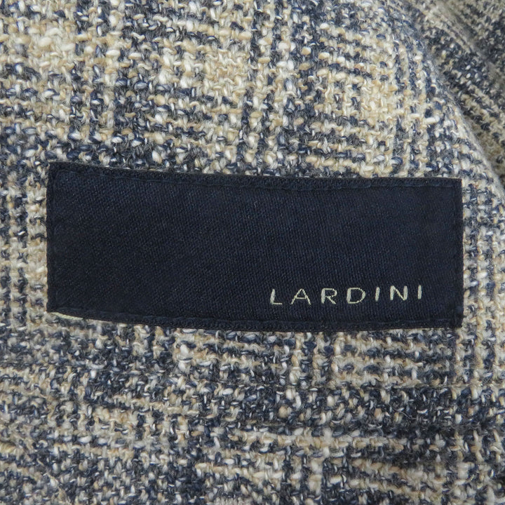 Excellent LARDINI tailored jacket Single unconstructed jacket Beige navy wool