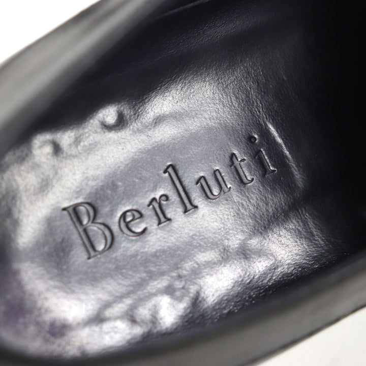 Great Berluti Leather shoes Scars Demure Monk strap plain toe Dark paple leather