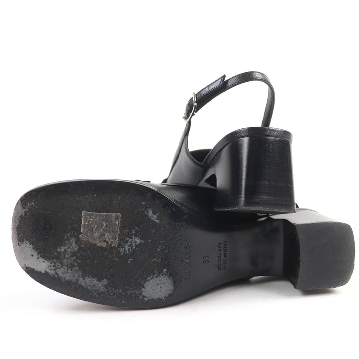 Great HERMES pumps Anfini Strap slingback leather black leather Women 36