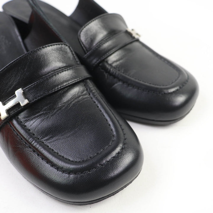 Great HERMES pumps Anfini Strap slingback leather black leather Women 36