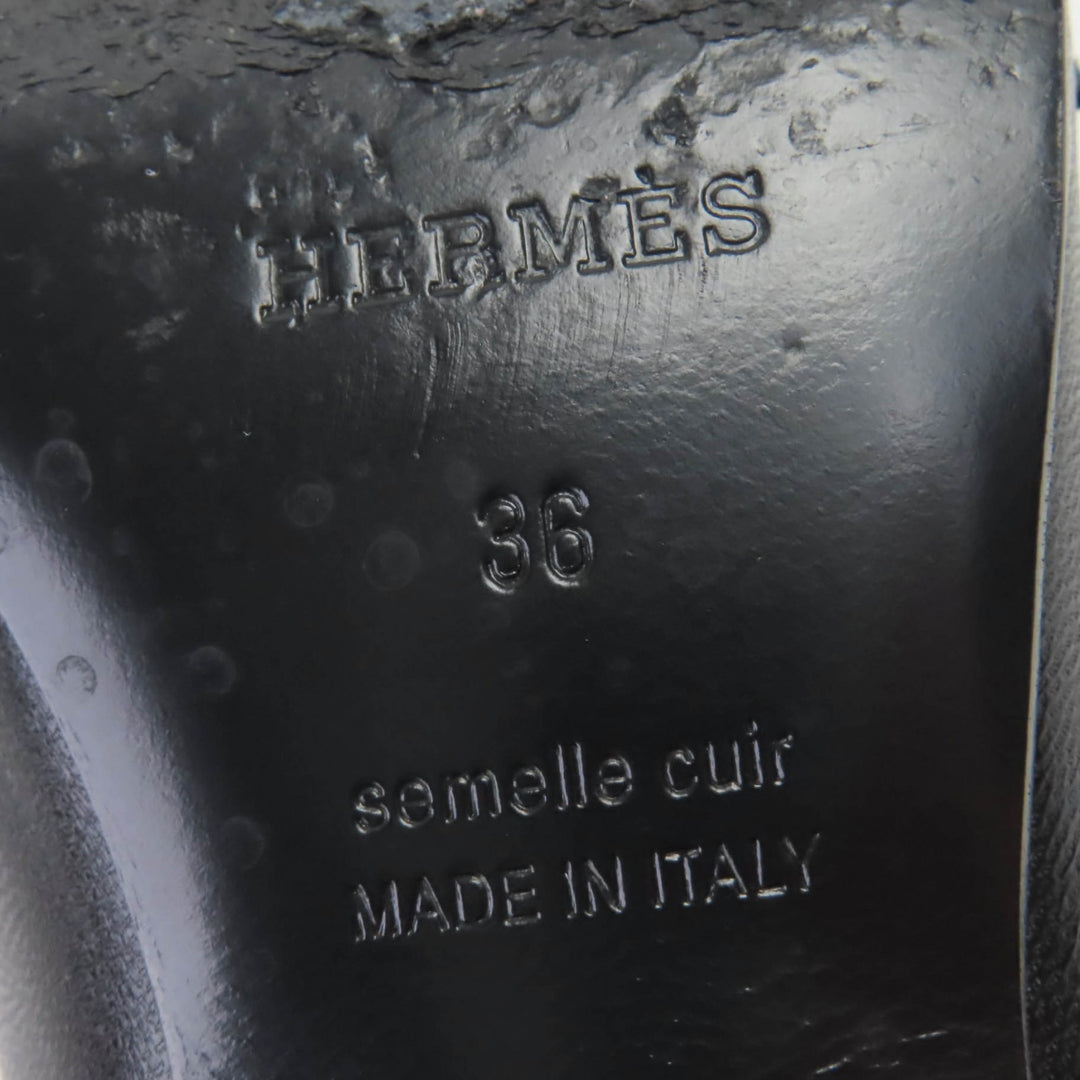 Great HERMES pumps Anfini Strap slingback leather black leather Women 36