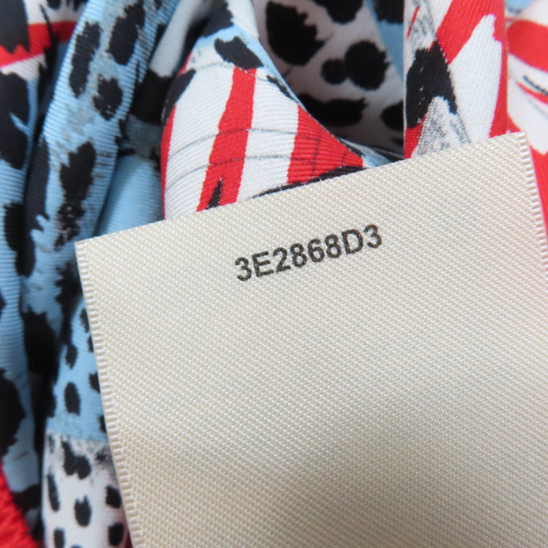 Excellent HERMES Short sleeve knit Jungle love Red series silk Women 40 3E2868D3