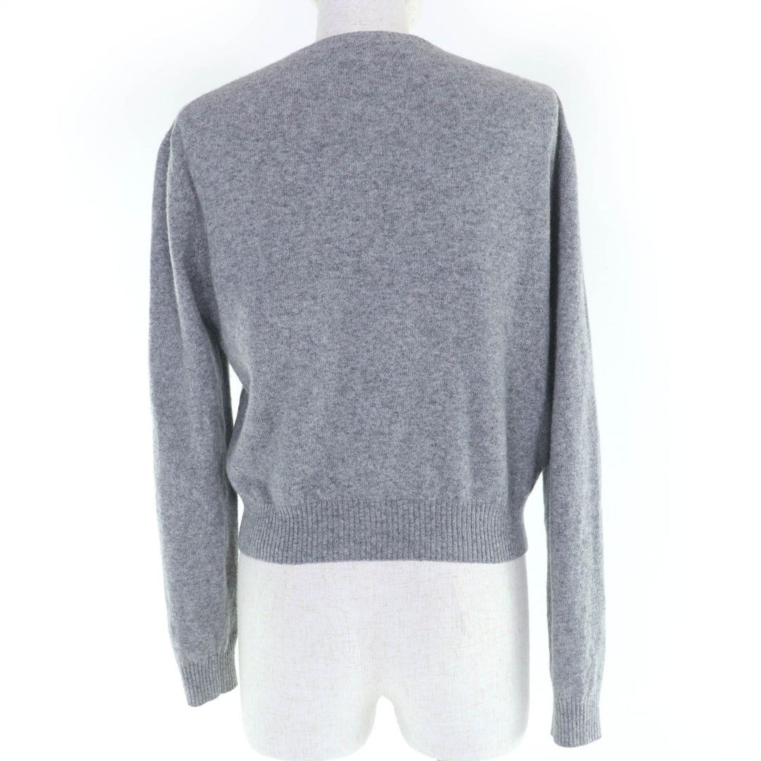 Great PRADA knit Logo Long Sleeve gray Virgin wool Women 36 P24S1L
