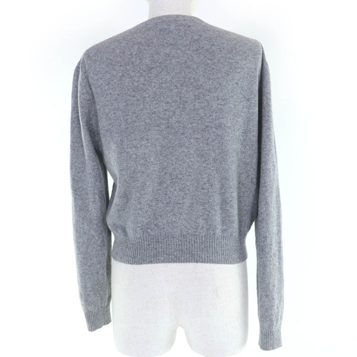 Great PRADA knit Logo Long Sleeve gray Virgin wool Women 36 P24S1L