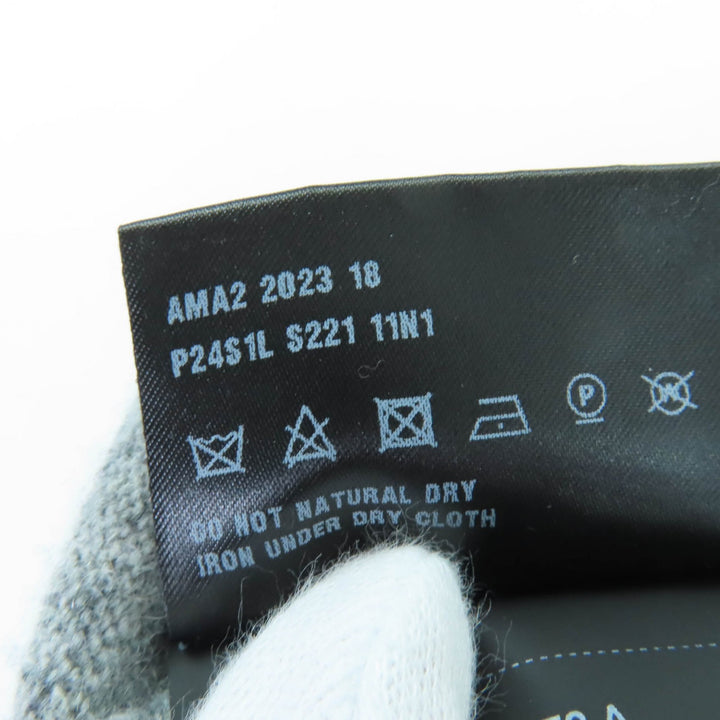 Great PRADA knit Logo Long Sleeve gray Virgin wool Women 36 P24S1L