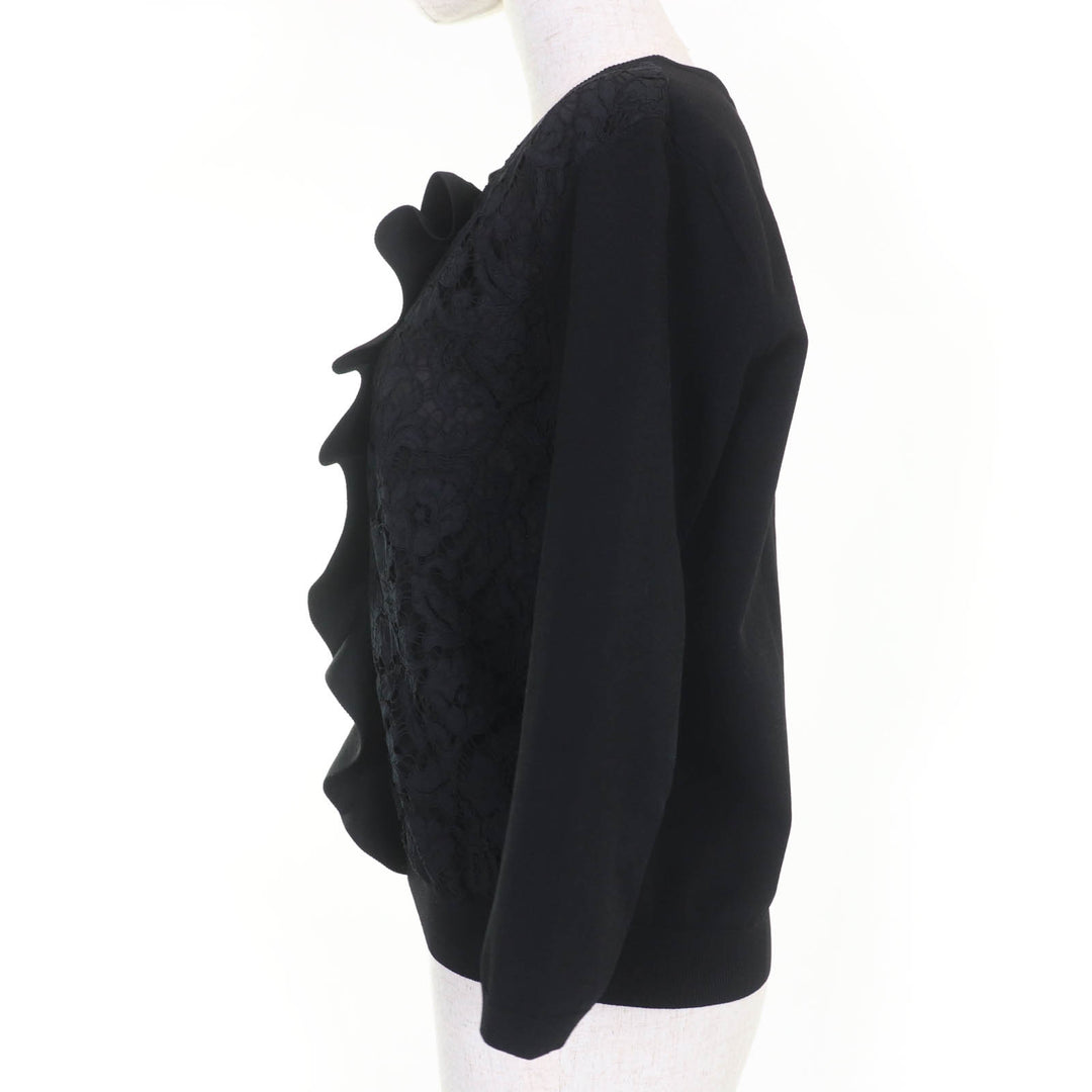 Great VALENTINO cardigan Lace-trimmed long-sleeved knit Women M QB2KA01443K