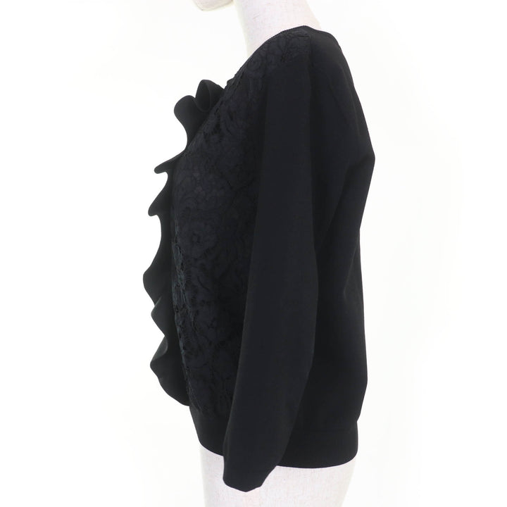 Great VALENTINO cardigan Lace-trimmed long-sleeved knit Women M QB2KA01443K