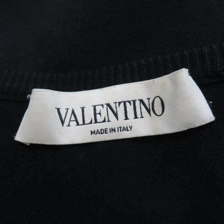 Great VALENTINO cardigan Lace-trimmed long-sleeved knit Women M QB2KA01443K