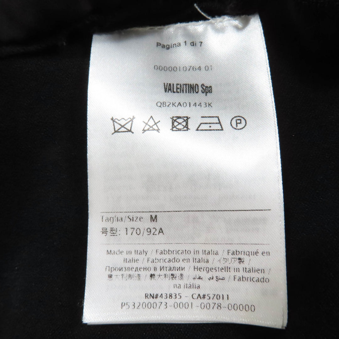 Great VALENTINO cardigan Lace-trimmed long-sleeved knit black Women M QB2KA01443K