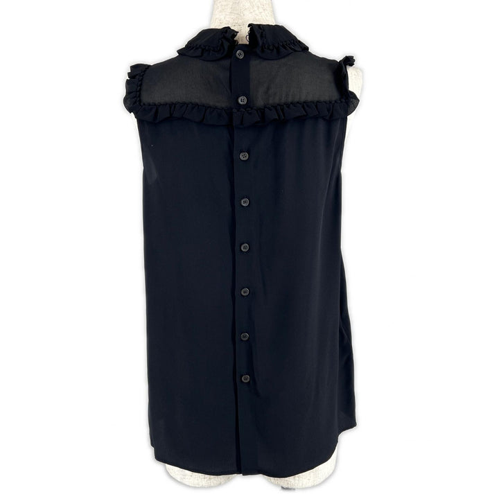 Excellent Miu Miu blouse No sleeve black silk Women 40 MK1034