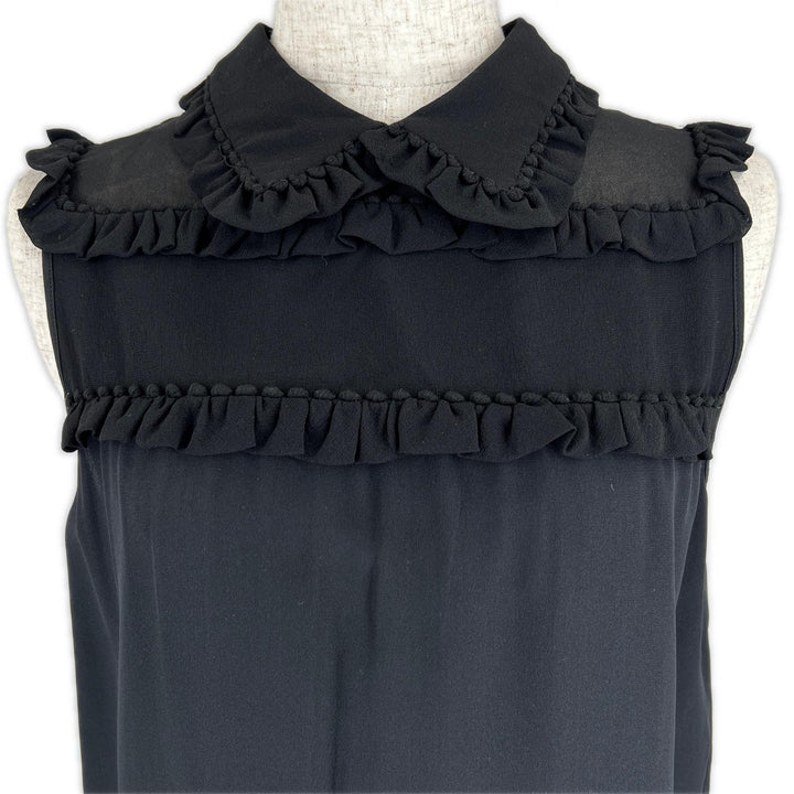 Excellent Miu Miu blouse No sleeve black silk Women 40 MK1034