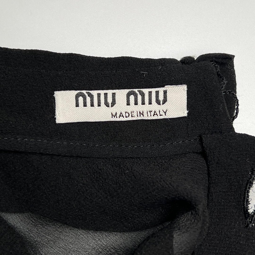 Excellent Miu Miu blouse No sleeve black silk Women 40 MK1034