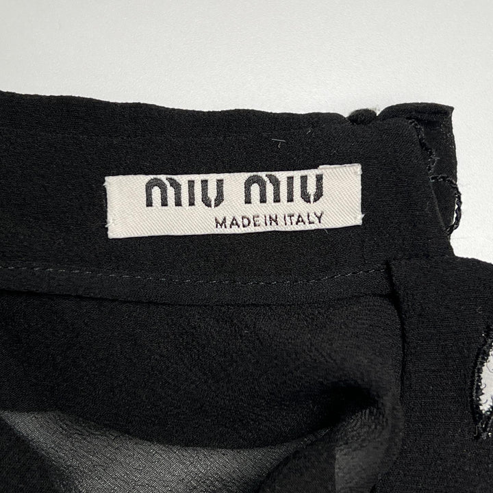 Excellent Miu Miu blouse No sleeve black silk Women 40 MK1034
