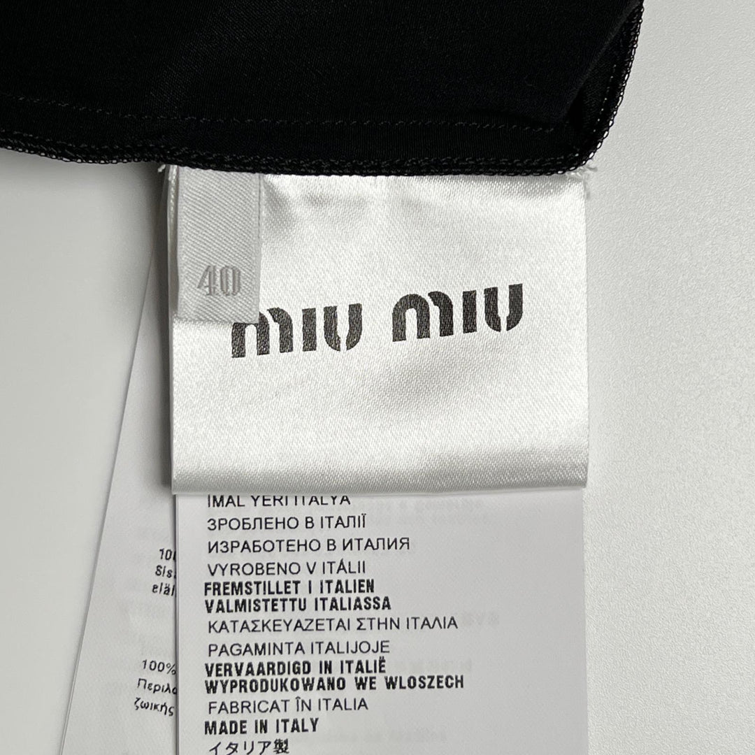 Excellent Miu Miu blouse No sleeve black silk Women 40 MK1034