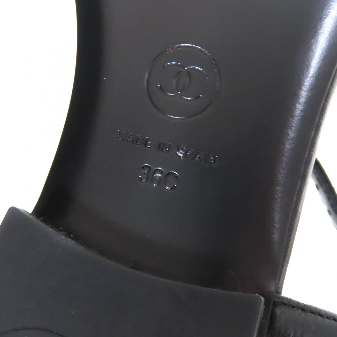 Pristine CHANEL Sandals COCO Mark ankle strap thong sandal flats 24C G45428