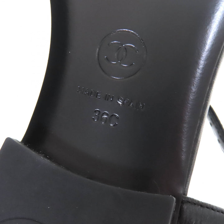 Pristine CHANEL Sandals COCO Mark ankle strap thong sandal flats 24C G45428