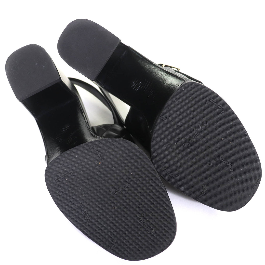 Excellent CHANEL Sandals COCO Mark Matelasse With Strap Leather Sandals 24P
