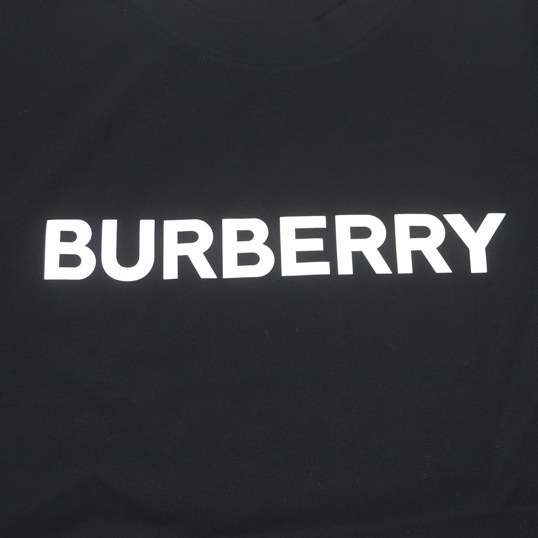 Pristine BURBERRY Short sleeve T-shirt Logo print crew neck T-shirt black M