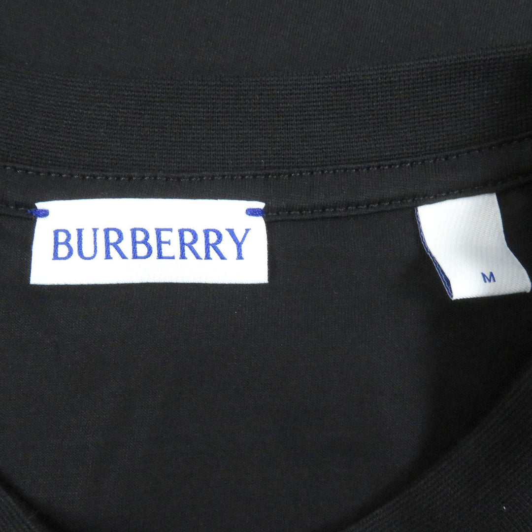 Pristine BURBERRY Short sleeve T-shirt Logo print crew neck T-shirt black M
