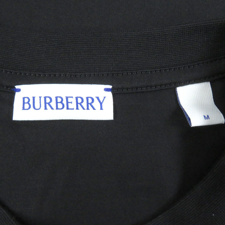 Pristine BURBERRY Short sleeve T-shirt Logo print crew neck T-shirt black M