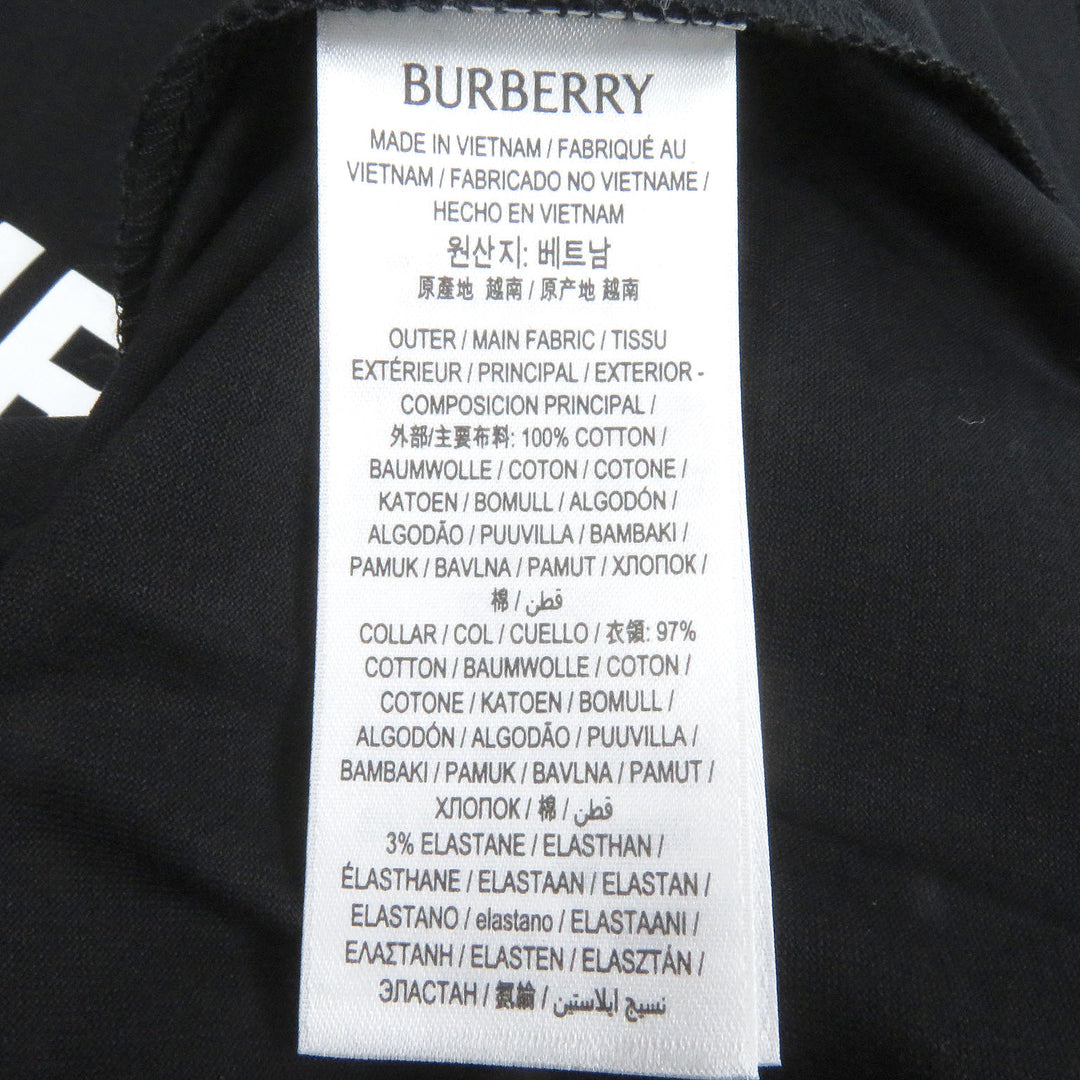 Pristine BURBERRY Short sleeve T-shirt Logo print crew neck T-shirt black M