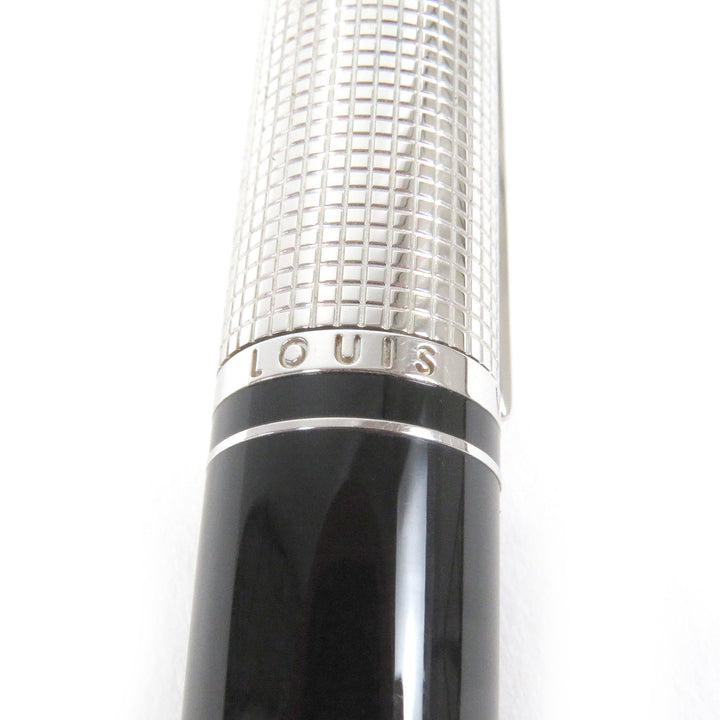 Great LOUIS VUITTON Ballpoint pen Dock lacquer Twist type Black Silver mens