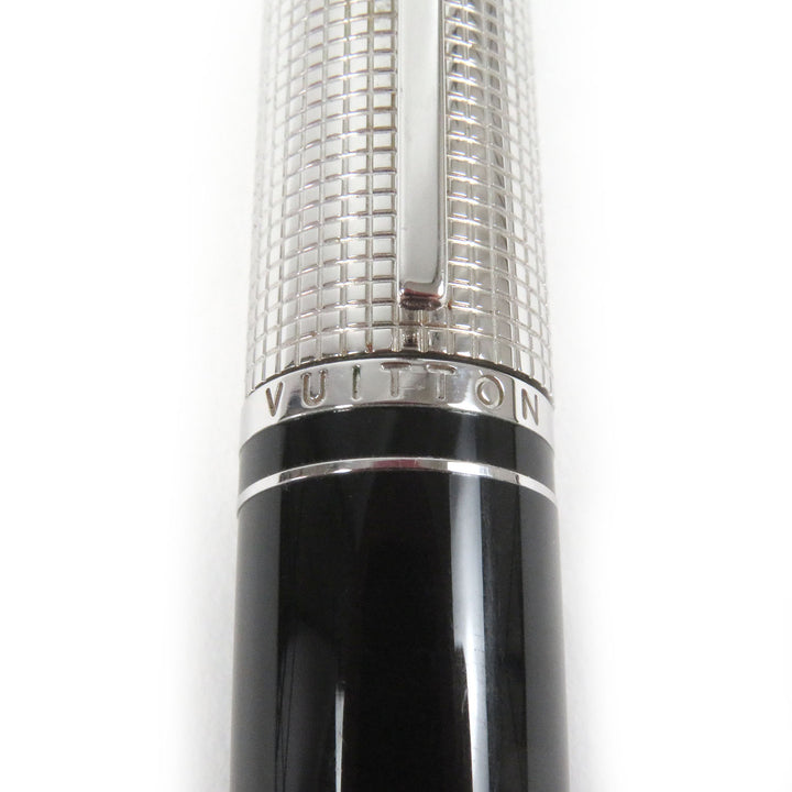 Great LOUIS VUITTON Ballpoint pen Dock lacquer Twist type Black Silver mens