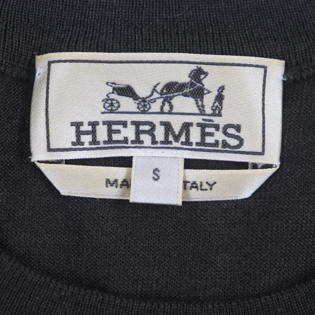 Great HERMES sweater Dark brown cashmere mens S