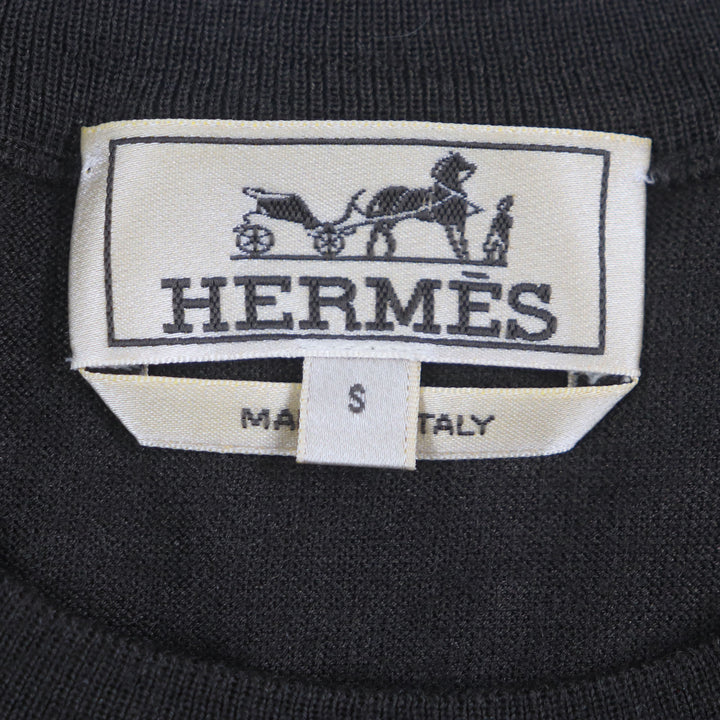 Great HERMES sweater Dark brown cashmere mens S