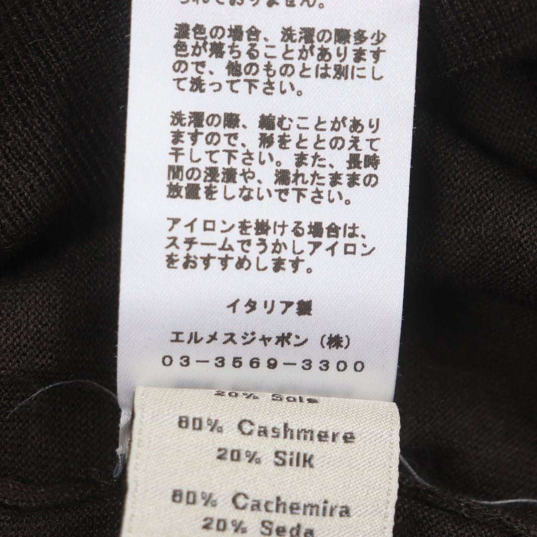 Great HERMES sweater Dark brown cashmere mens S