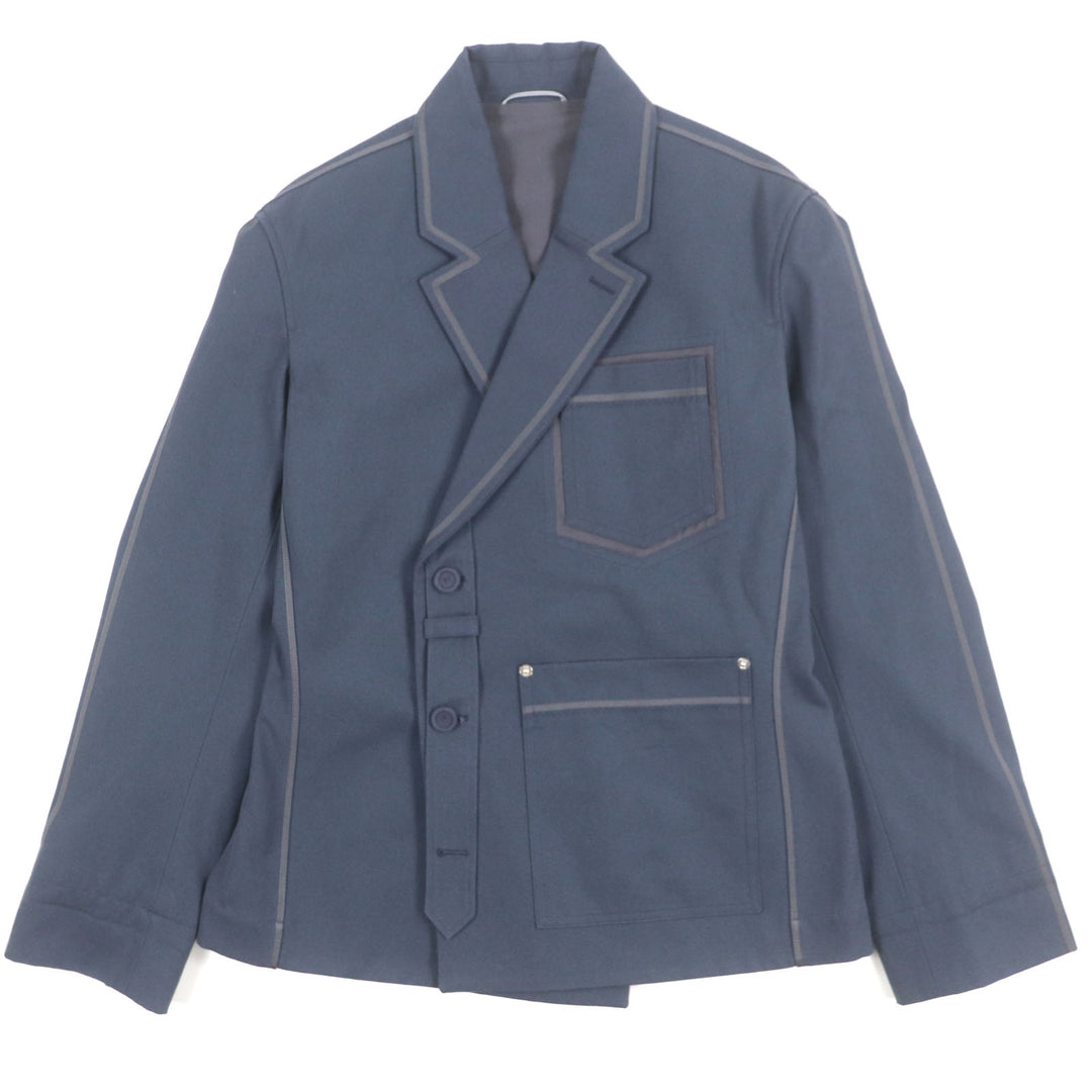 Excellent DIOR tailored jacket Gardners double jacket Navy cotton mens 48 383C276A5641