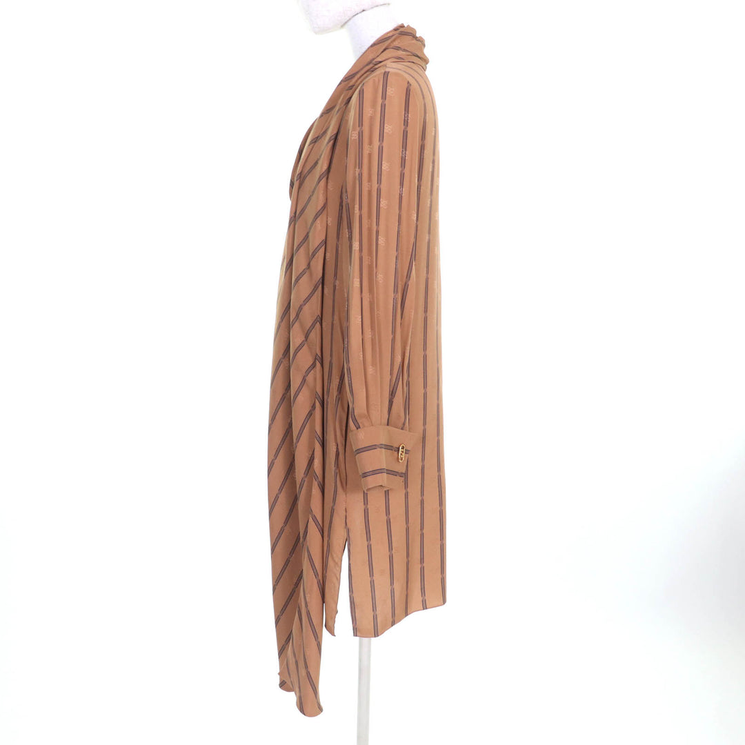 Great FENDI one piece Olock cuffs with embroidered FF logo design silk 36 FDB659