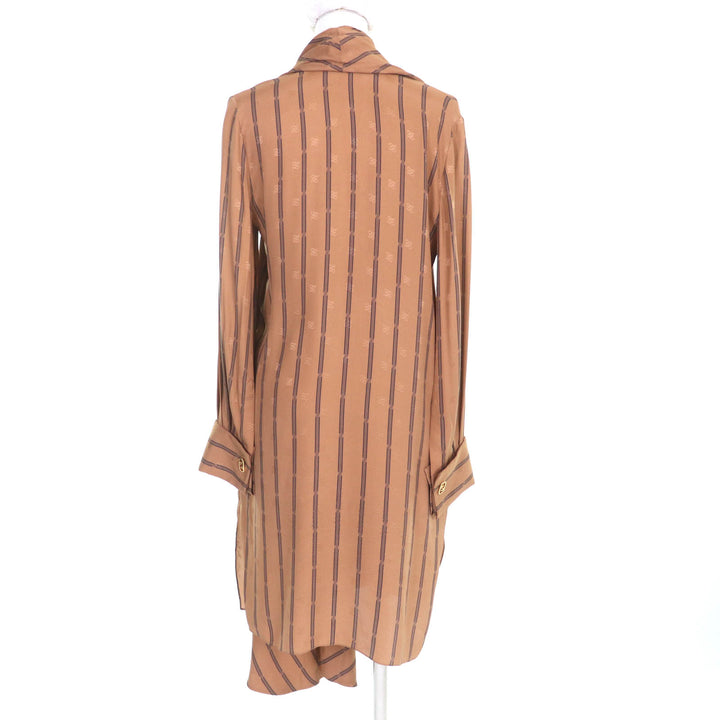Great FENDI one piece Olock cuffs with embroidered FF logo design silk 36 FDB659