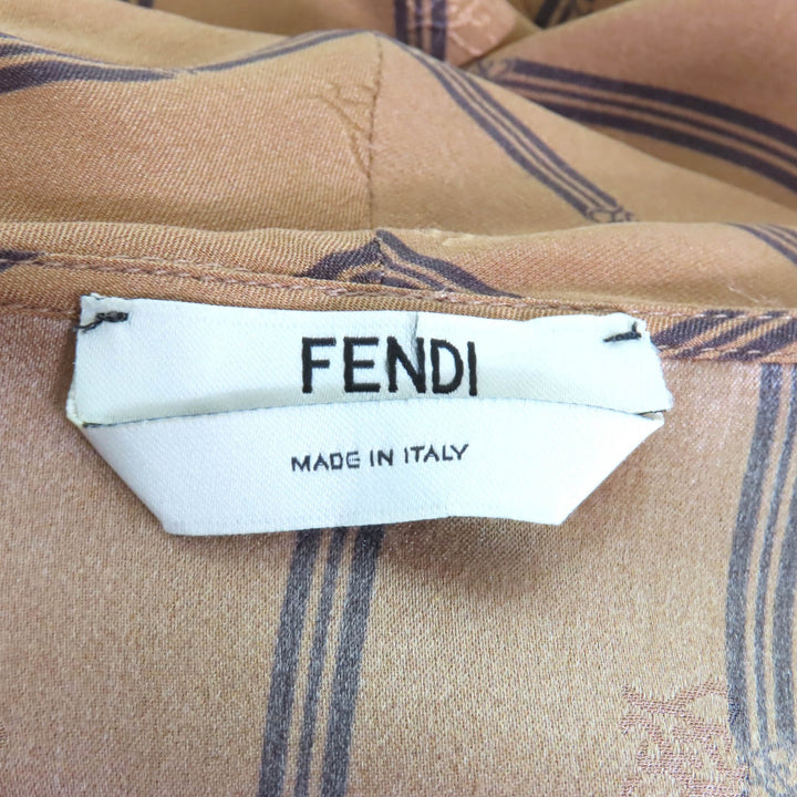 Great FENDI one piece Olock cuffs with embroidered FF logo design silk 36 FDB659
