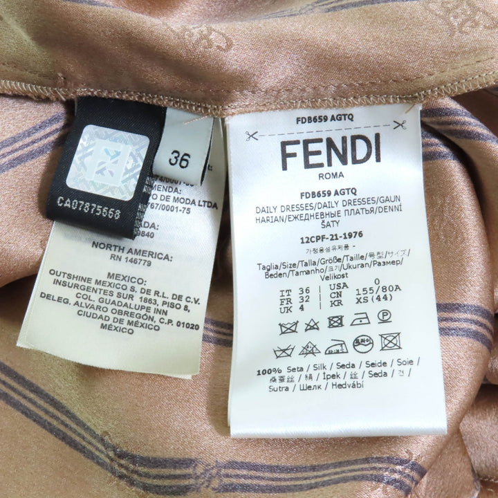 Great FENDI one piece Olock cuffs with embroidered FF logo design silk 36 FDB659