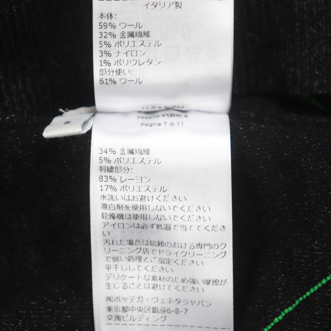 Great BOTTEGAVENETA sweater Cross-stitch V-neck knit Black green wool mens S