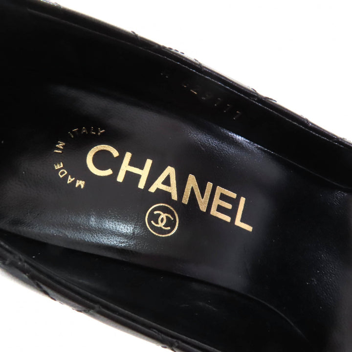 Great CHANEL pumps black leather Women 35.5 G29111